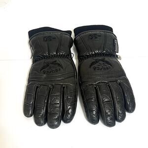 Vintage Reusch Leather Women Gloves Size S Black Thinsulate -30 Degrees Ski Snow